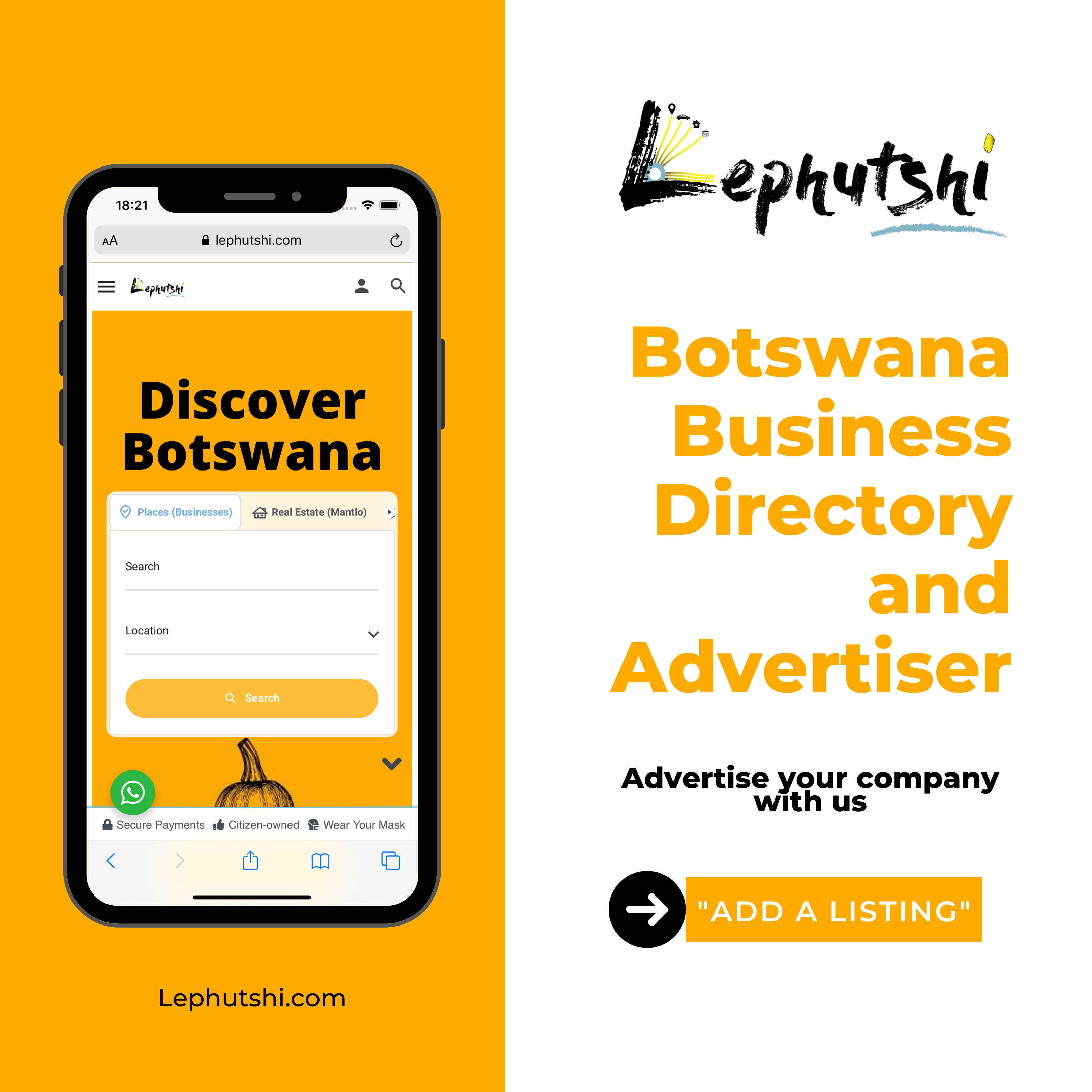 Lephutshi Botswana Business Directory portfolio
