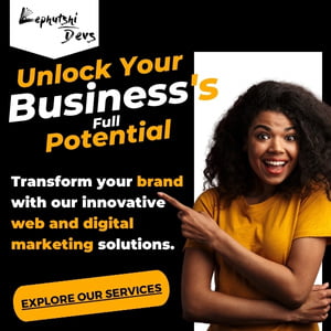 Lephutshi Developers' ad promoting web and digital marketing solutions in Botswana.