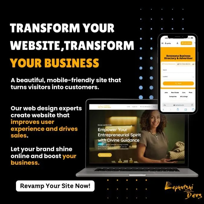 Lephutshi Developers – Web Design & Digital Marketing Agency, Botswana [Ad Banner]