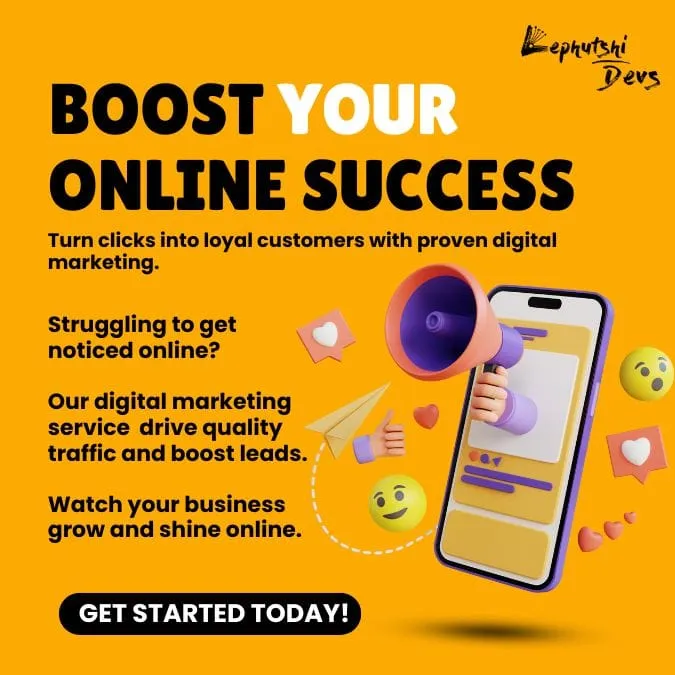 Lephutshi Developers – Web Design & Digital Marketing Agency, Botswana - Digital Marketing [Ad Banner 2]