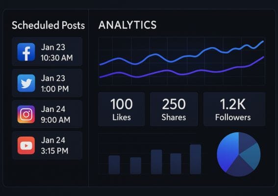 Social Media Management Tools Dashboard for Botswana Businesses by Lephutshi Developers