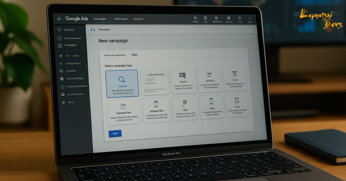 How to Start Google Ads in Botswana, google ads sign up, Lephutshi Developers – Web Design & Digital Marketing Agency, Botswana office scene