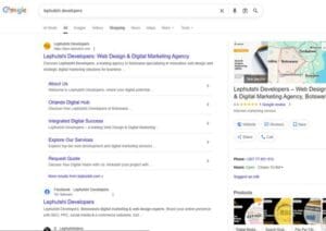 Snippet of Google SERP showing localization and search intent match
