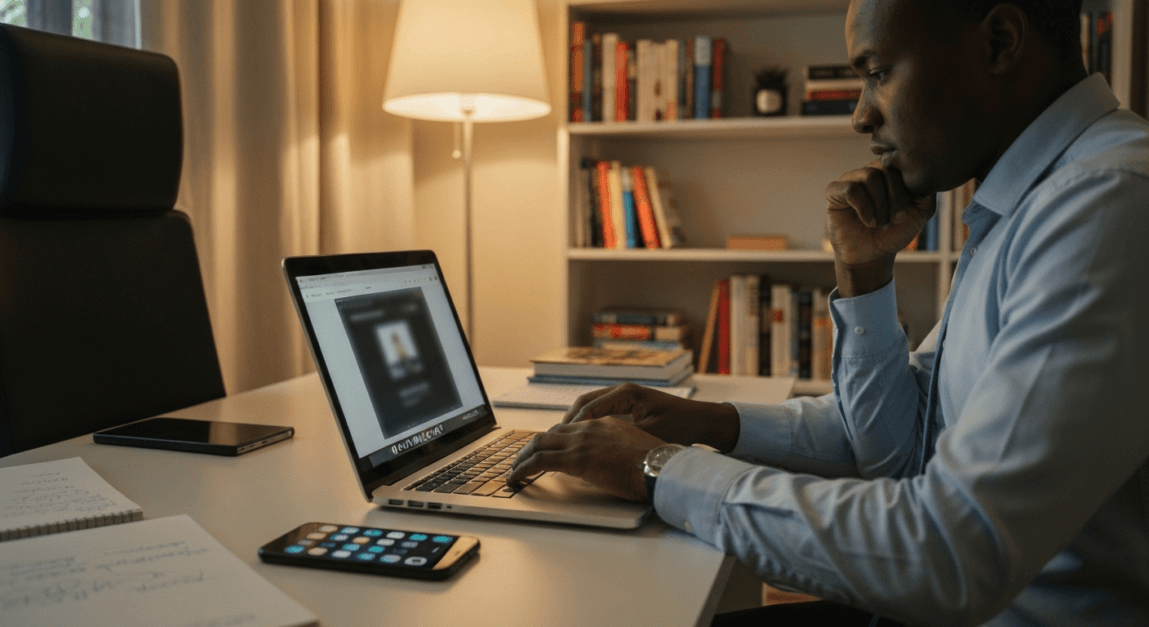 Professional using digital tools for lead generation in Botswana