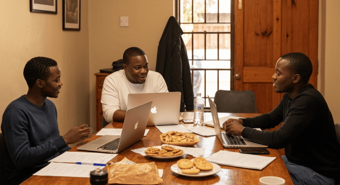 Team collaborating on content planning for link-building and marketing.