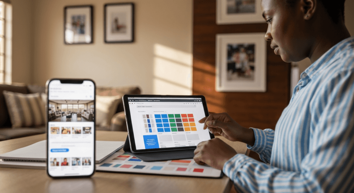 Designer crafting a culturally resonant and mobile-responsive online store for the Botswana market.