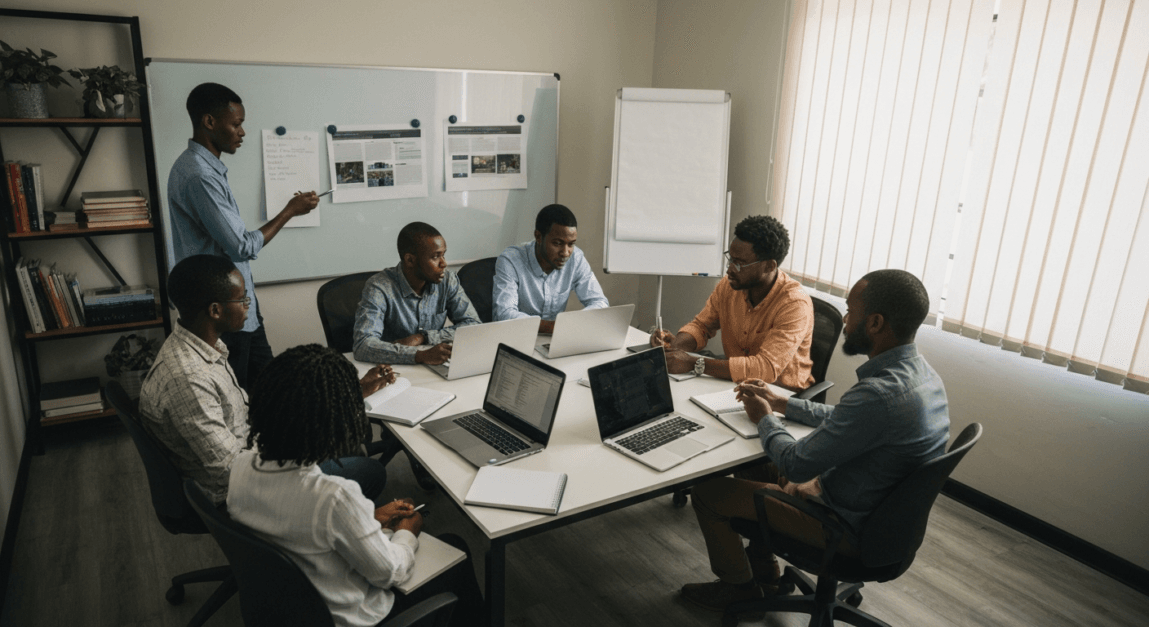 Botswana entrepreneurs planning website homepage design