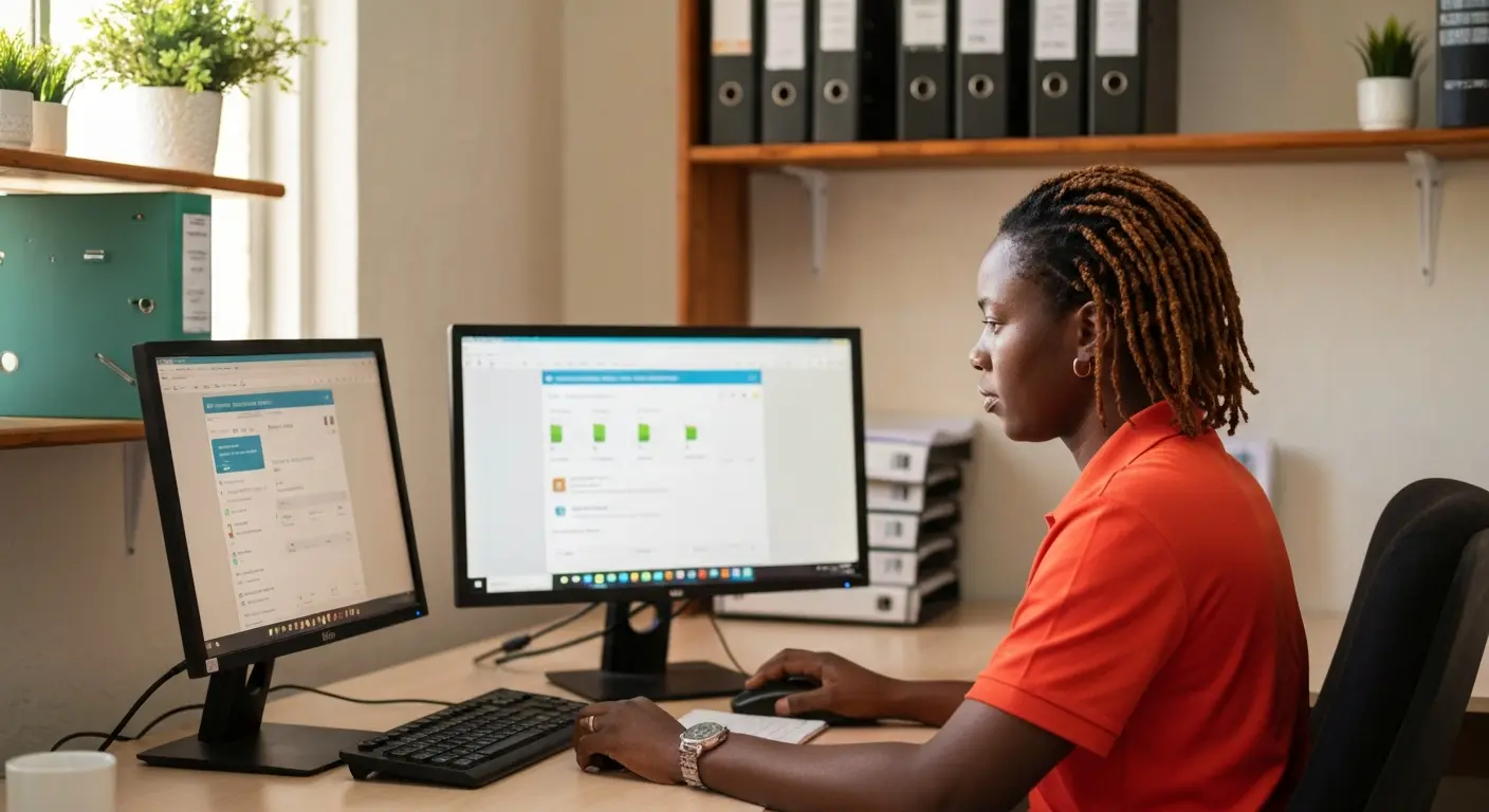 CRM system use in Botswana business office illustrating e-business growth