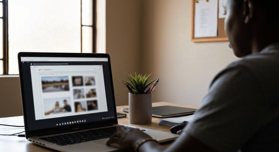 Botswana small business owner managing their website