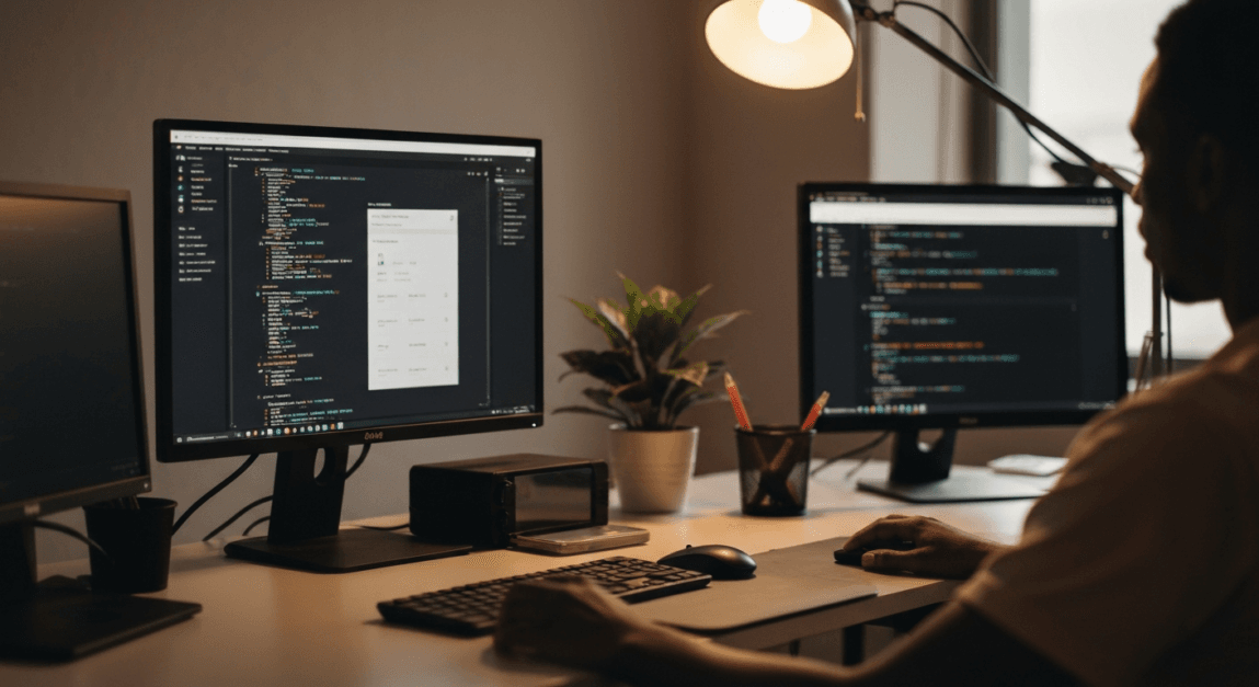 Web developer optimizing e-commerce site for speed and mobile-friendliness.