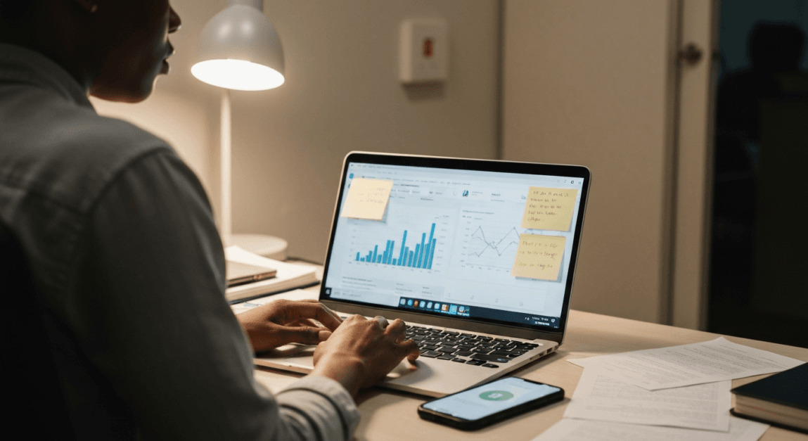 Digital marketer in Botswana monitoring backlinks to disavow toxic links for SEO health.