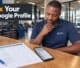 A Botswana business owner reviewing a local business profile audit sheet on a workshop counter