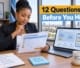 A businesswoman in an office reviewing website proposals with a checklist on her desk