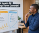 A Botswana business owner evaluating digital marketing strategies between paid advertising and organic search on a whiteboard.